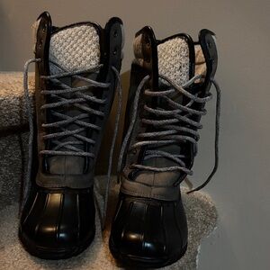 Lane Bryant Black and Gray Winter Boots